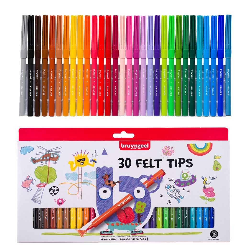 Bruynzeel Viltstiften - Set 30 Kleuren