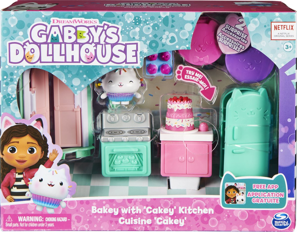 Gabby's Dollhouse Deluxe Room Cakey's Kitchen - Speelset - Gabby's Poppenhuis - Cakey's keuken speelset - Bakken met Cakey