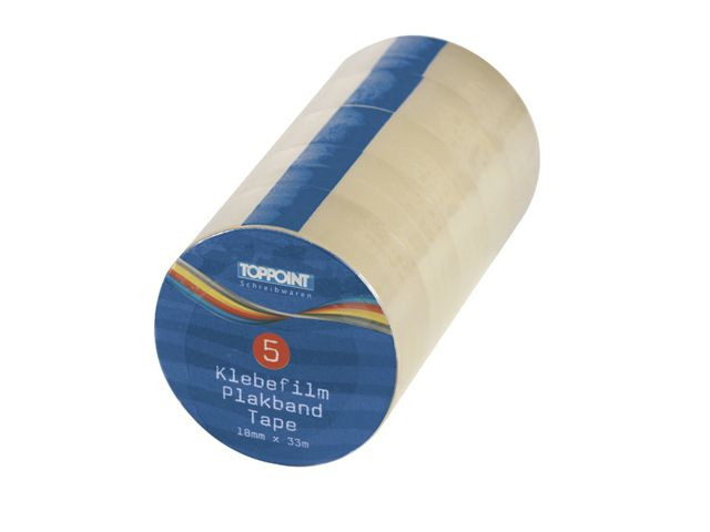Plakband - 18 mm x 3 m - 5 rollen