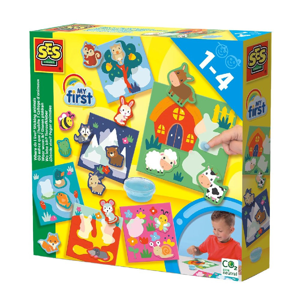 SES Ses 14401 My First Waar Woon Ik? Dieren Plakken