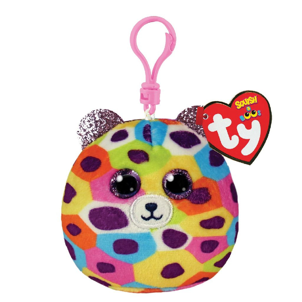 Ty Squish A Boo Clips Giselle Leopard - Sleutelhanger - 8 cm