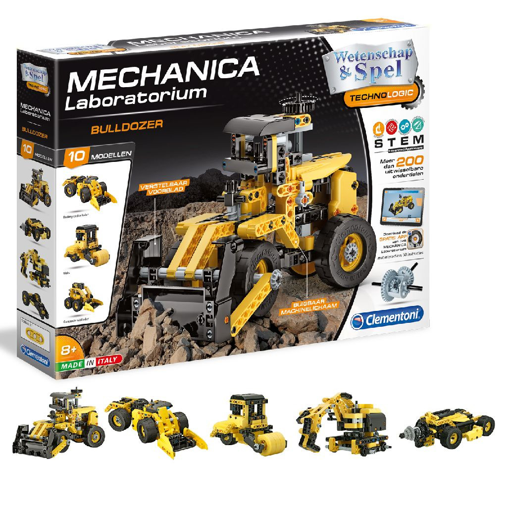 Clementoni - Mechanica Laboratorium - Bulldozer - Constructiespeelgoed - Speelset