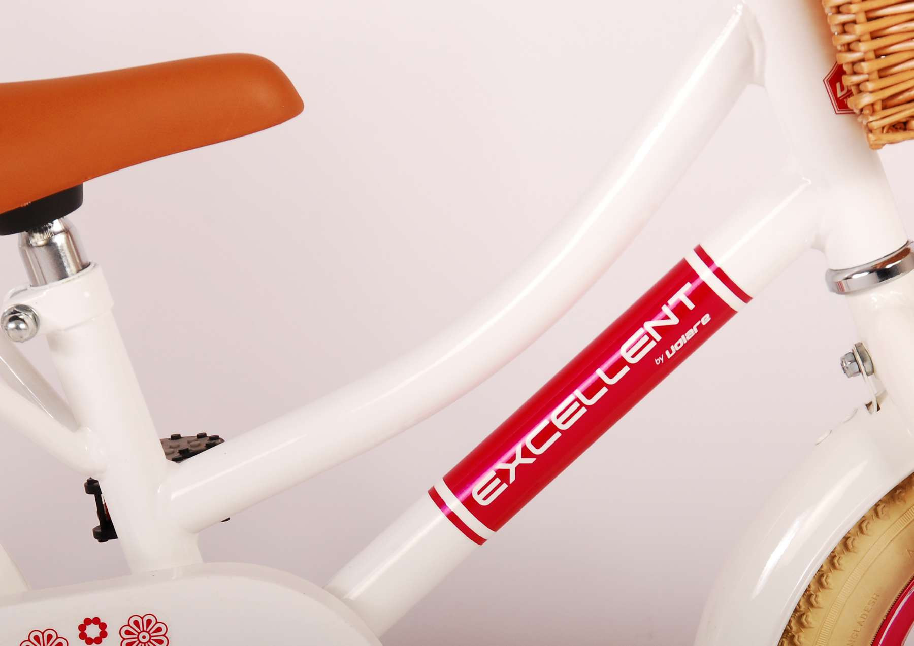 Volare Excellent Kinderfiets - 12 inch - Wit - met Mandje