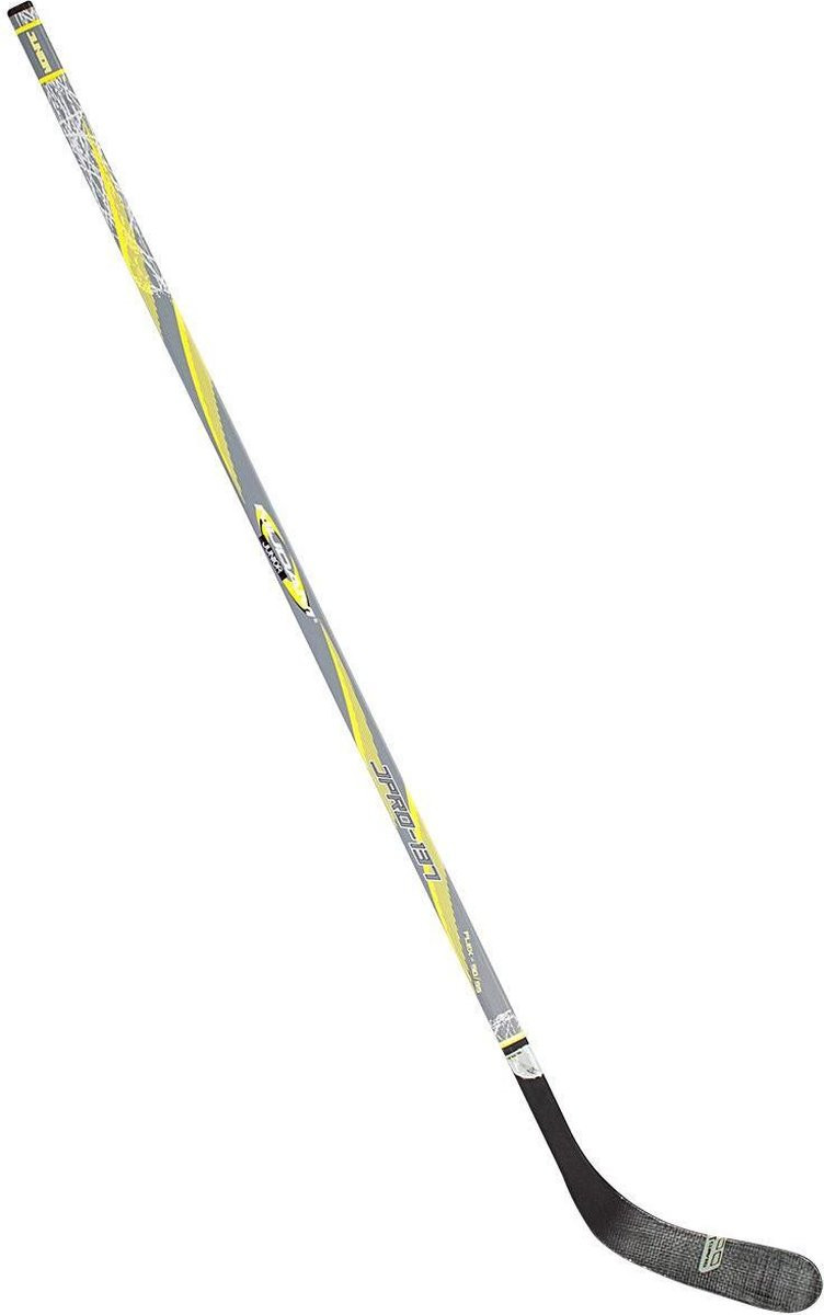 IJshockeystick Hout / Glasfiber Junior - 137 cm - Grijs / Fluor Geel