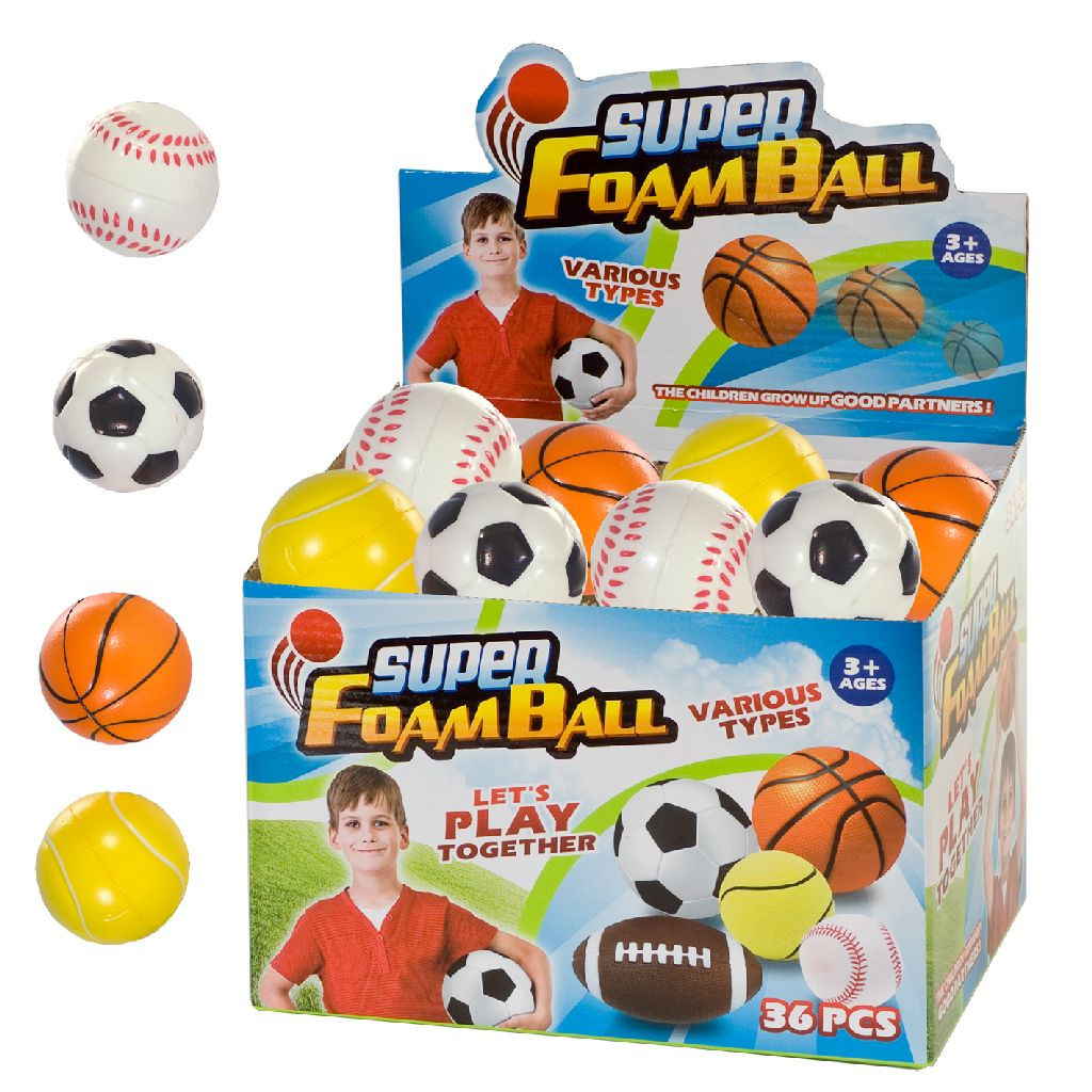 Foam Softbal Sports - 6 cm  - Prijs per Stuk 