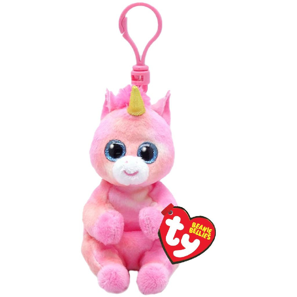 Ty Beanie Babies Bellies Clip - Skylar Unicorn - Sleutelhanger - 10 cm