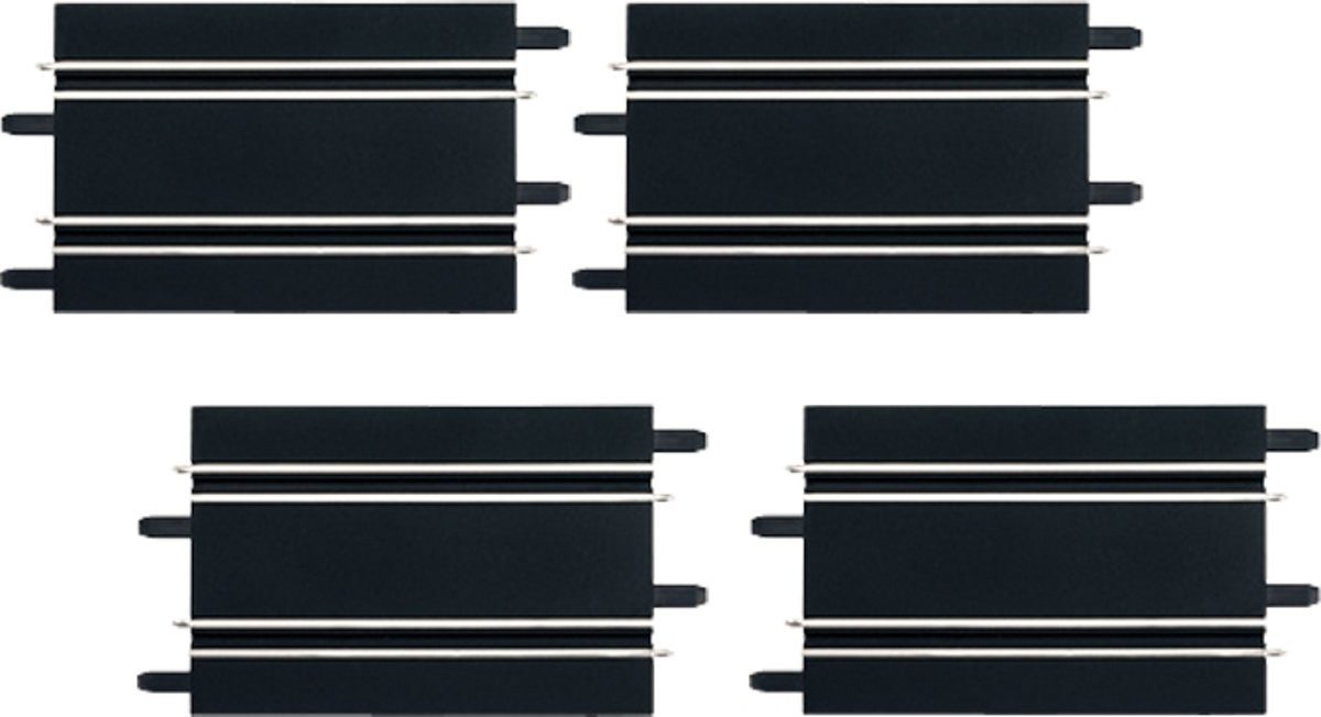 Carrera GO - Rechte Baandelen - 4 Stuks - Racebaanonderdeel
