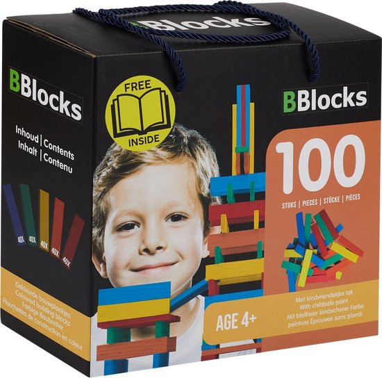 BBlocks Bouwplankjes - Kleur - 100 Plankjes