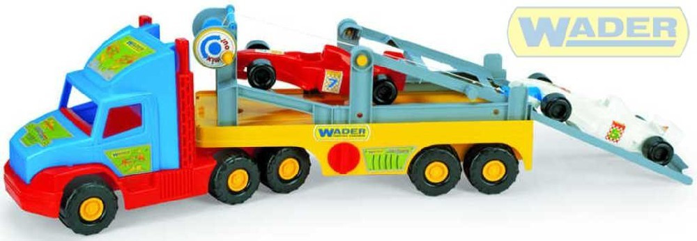 Wader Vrachtwagen Super Truck met Oplegger met F1 auto
