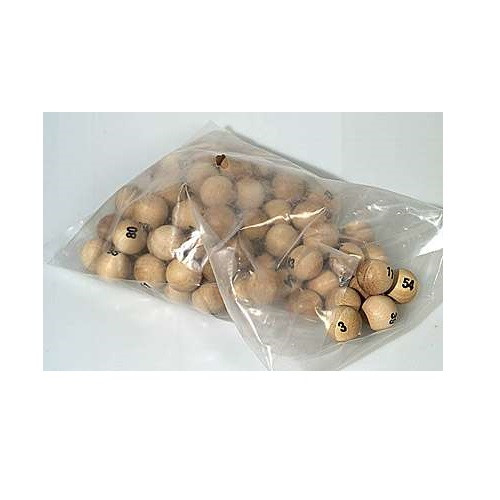 Bingo ballen 75 st hout 20mm