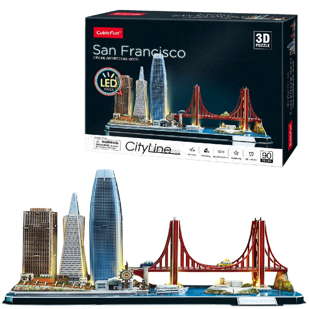 Cubic Fun City Line San Francisco 3D Puzzel  Led