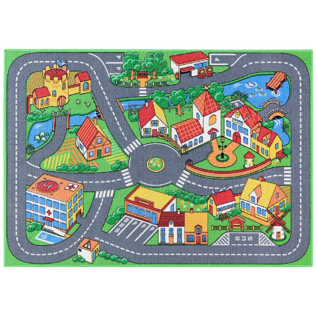 Quiet Town Verkeerskleed - Vloerkleed - Speelkleed - 95 x 133 cm 