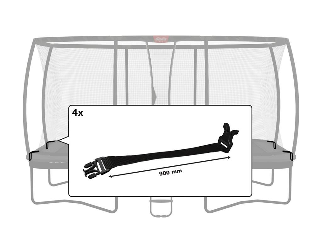 BERG Trampoline Veiligheidsnet Onderdeel - Ultim Safety Net DLX XL - Klikgespen (900mm) (4x)