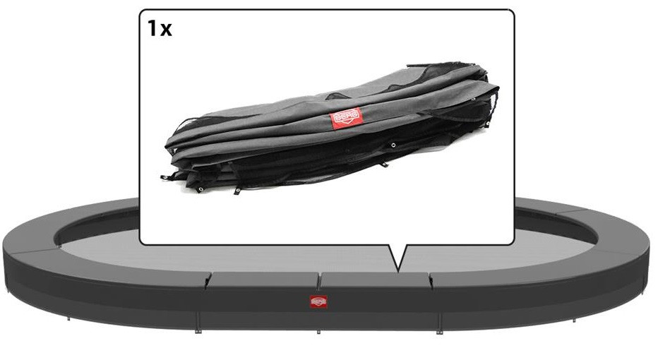 BERG Trampoline Beschermrand Grand Champion - InGround - 520 x 350 cm - Grijs