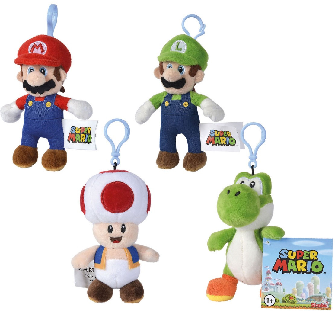 Super Mario Pluche Sleutelhanger - Assortiment - Prijs per Stuk