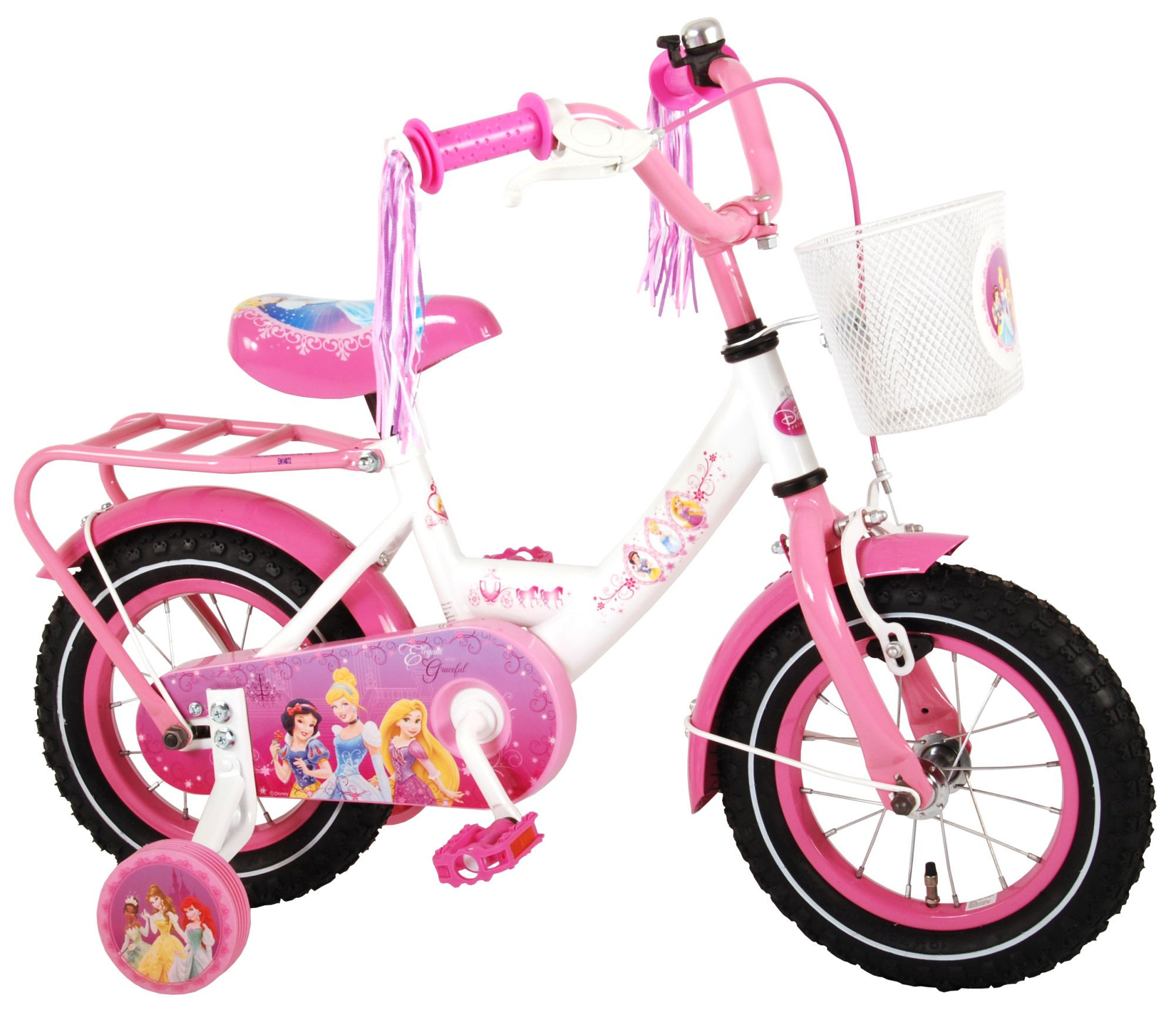 Disney Princess Kinderfiets - Meisjes - 12 inch - Roze - 95% afgemonteerd