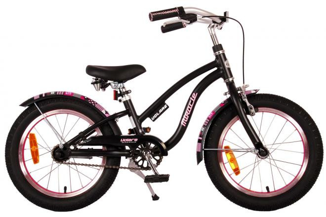 Volare Miracle Cruiser Kinderfiets - 16 Inch - Mat Zwart / Roze - Prime Collection