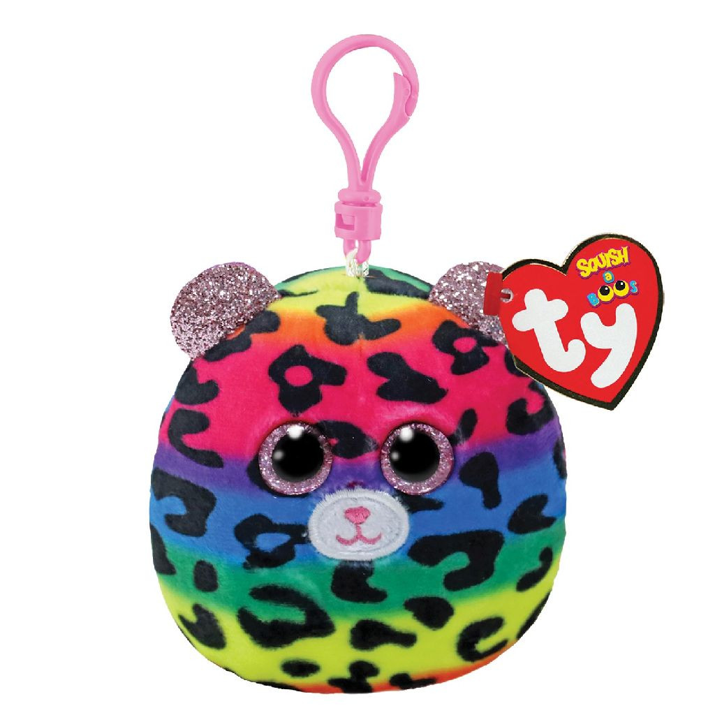 Ty Squish A Boo Clips Dotty Leopard - Sleutelhanger - 8 cm