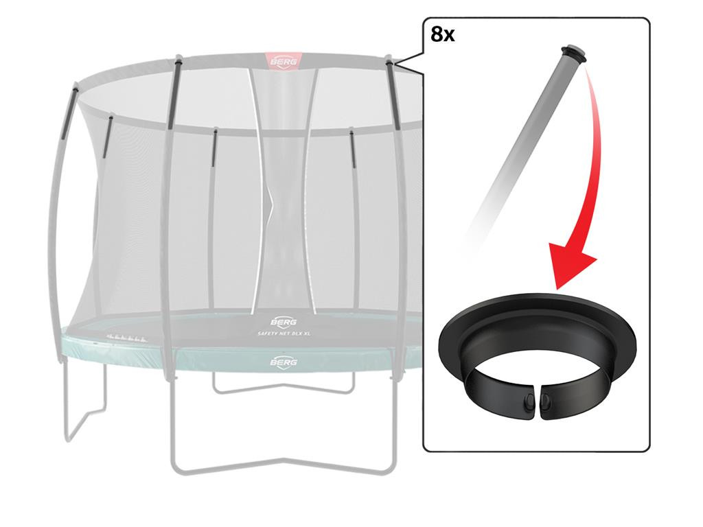 BERG Trampoline Veiligheidsnet Onderdeel - Safety Net DLX XL - Schuim Steun Ring (8x)