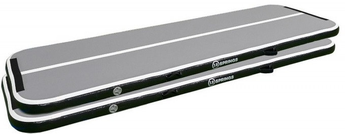 Set van 2 - 12SPRINGS Airtrack 300 x 100 x 10 cm Standaard - Zwart