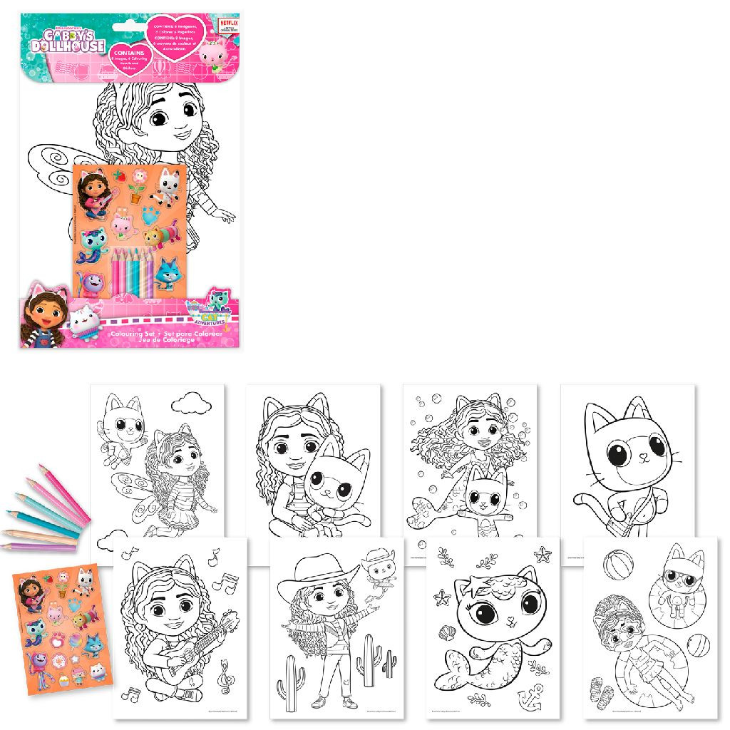 Gabby's Dollhouse Kleurplatenset met Stickers