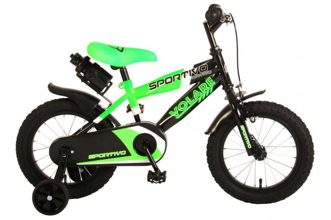 Volare Sportivo Kinderfiets - 14 Inch - Neon Groen / Zwart 