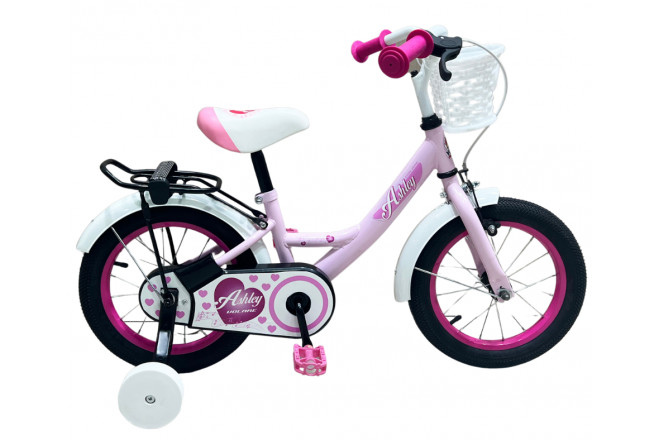 Volare Ashley Kinderfiets met Handrem en Terugtraprem - 12 Inch - Roze