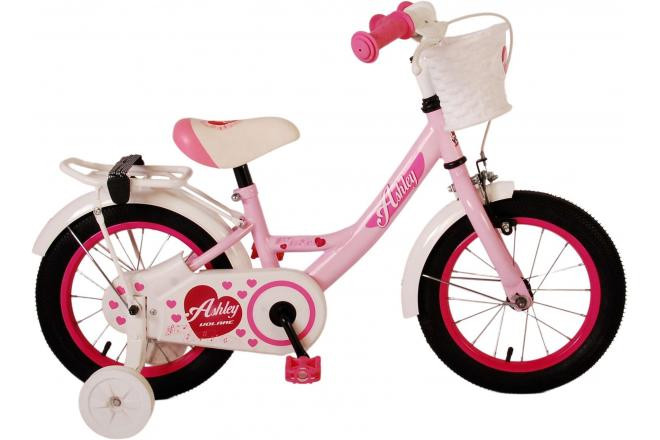 Volare Ashley Kinderfiets met Handrem en Terugtraprem - 14 Inch - Roze