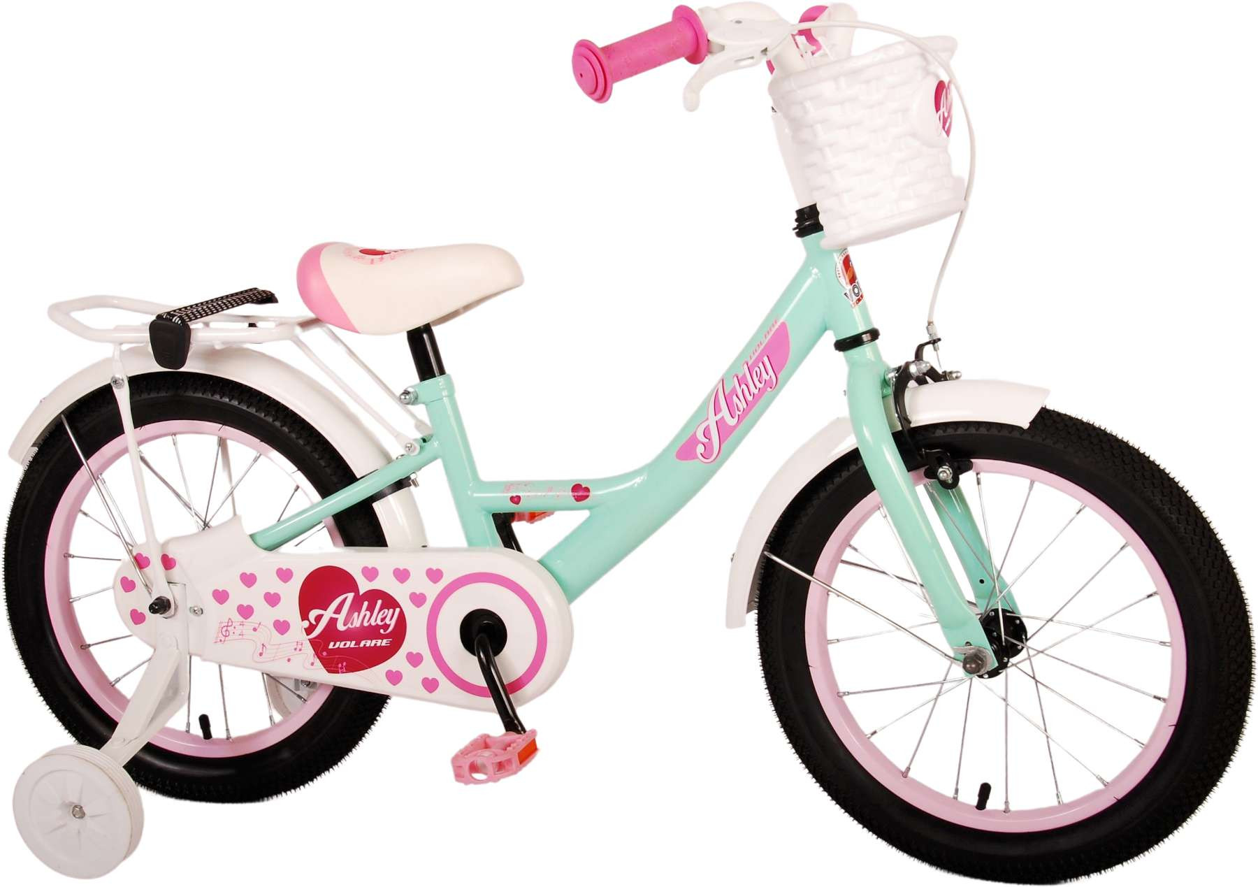 Volare Ashley Kinderfiets - 16 Inch - Groen/Wit/Roze