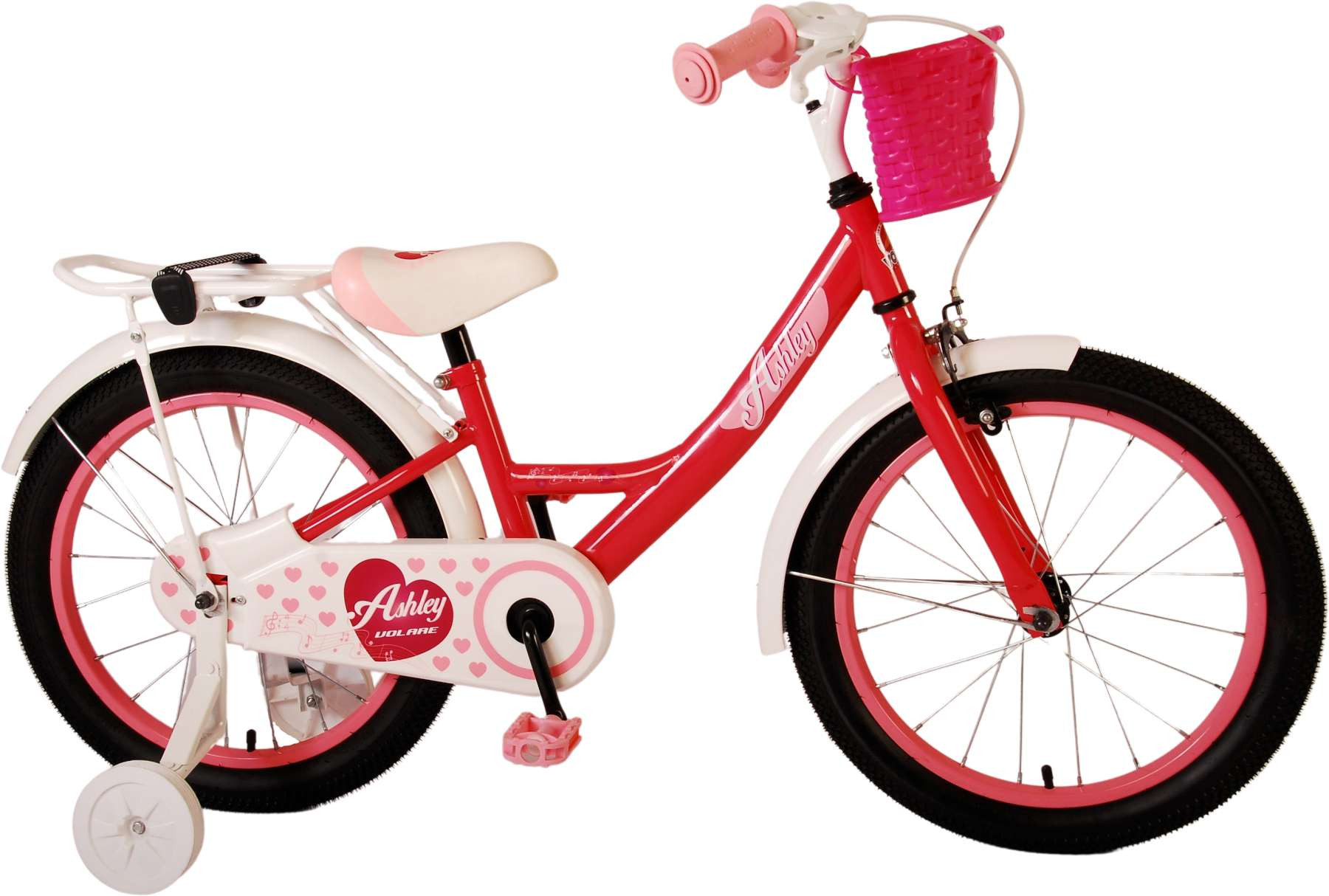Volare Ashley Kinderfiets - 18 Inch - Roze/Rood