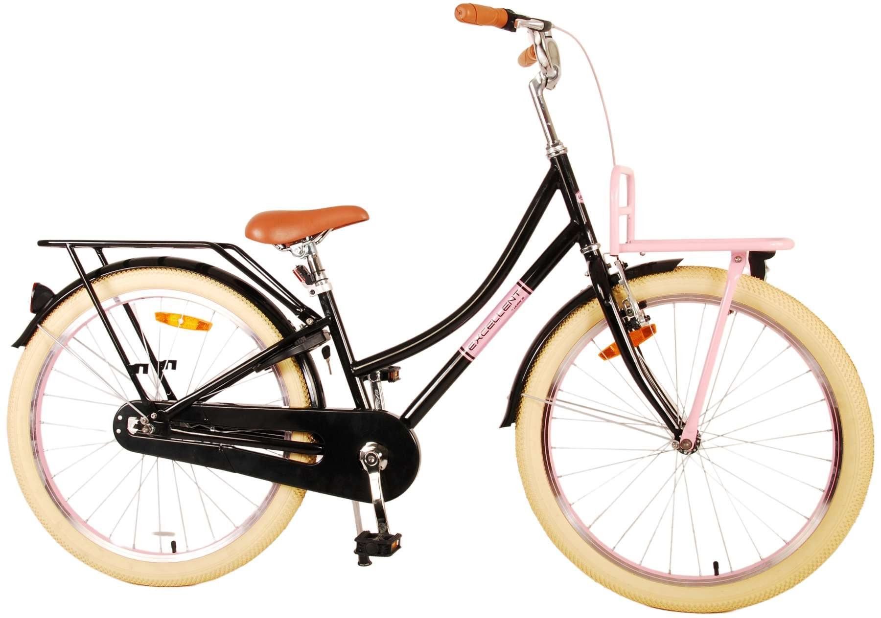 Volare Excellent Kinderfiets - 24 Inch - Zwart/Roze