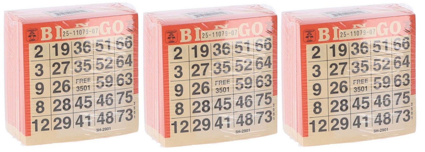 Bingokaarten 1500 Vel - Voor Bingo met 75 Ballen - 3 Blokken - Voordeelpakket