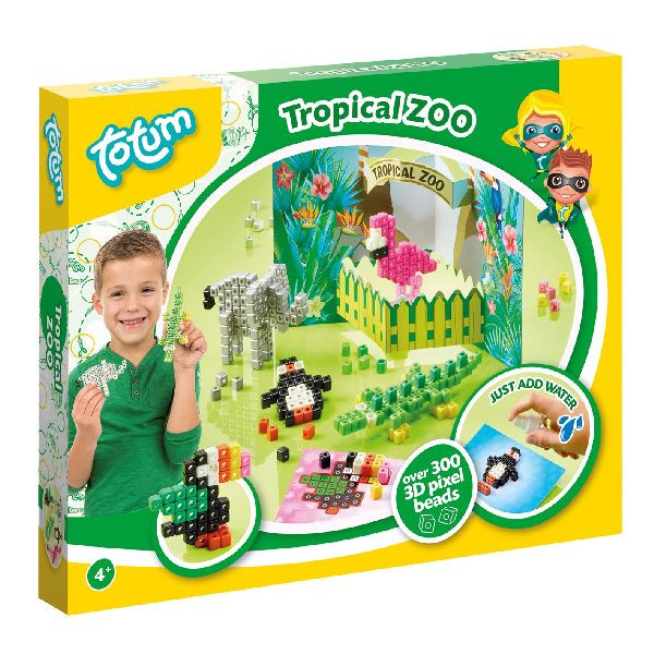 Totum tropical zoo - 3D pixel dierentuin dieren maken - knutselset
