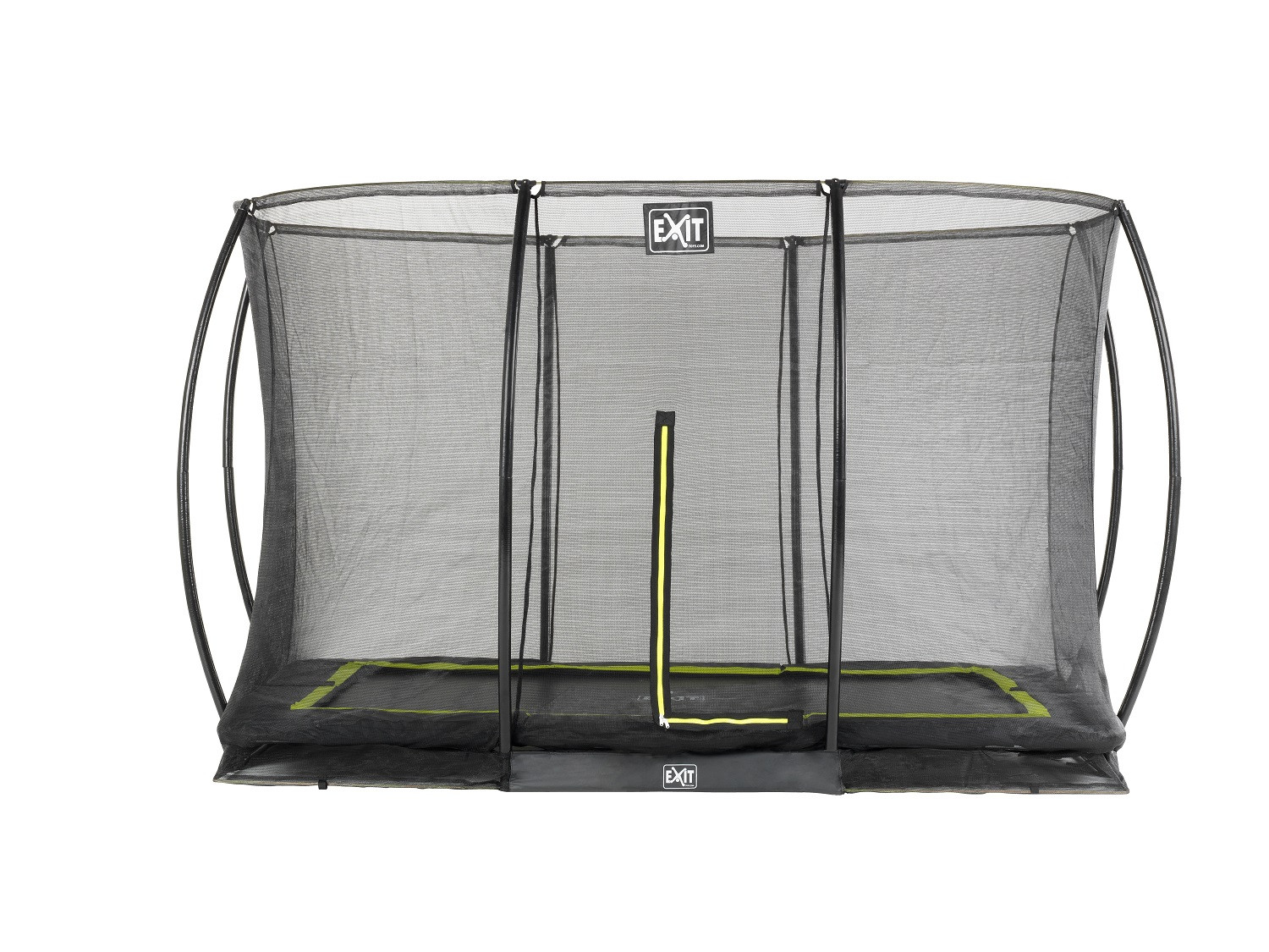 EXIT Silhouette Inground Trampoline - Rechthoek - 366 x 244 cm (8x12ft) met Veiligheidsnet - Zwart