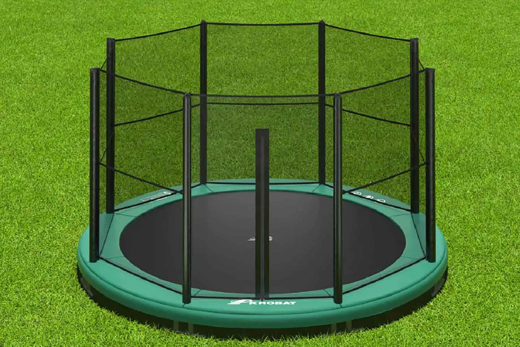 Akrobat Trampoline Orbit Inground - 244 cm - Rond - Groen - met Veiligheidsnet
