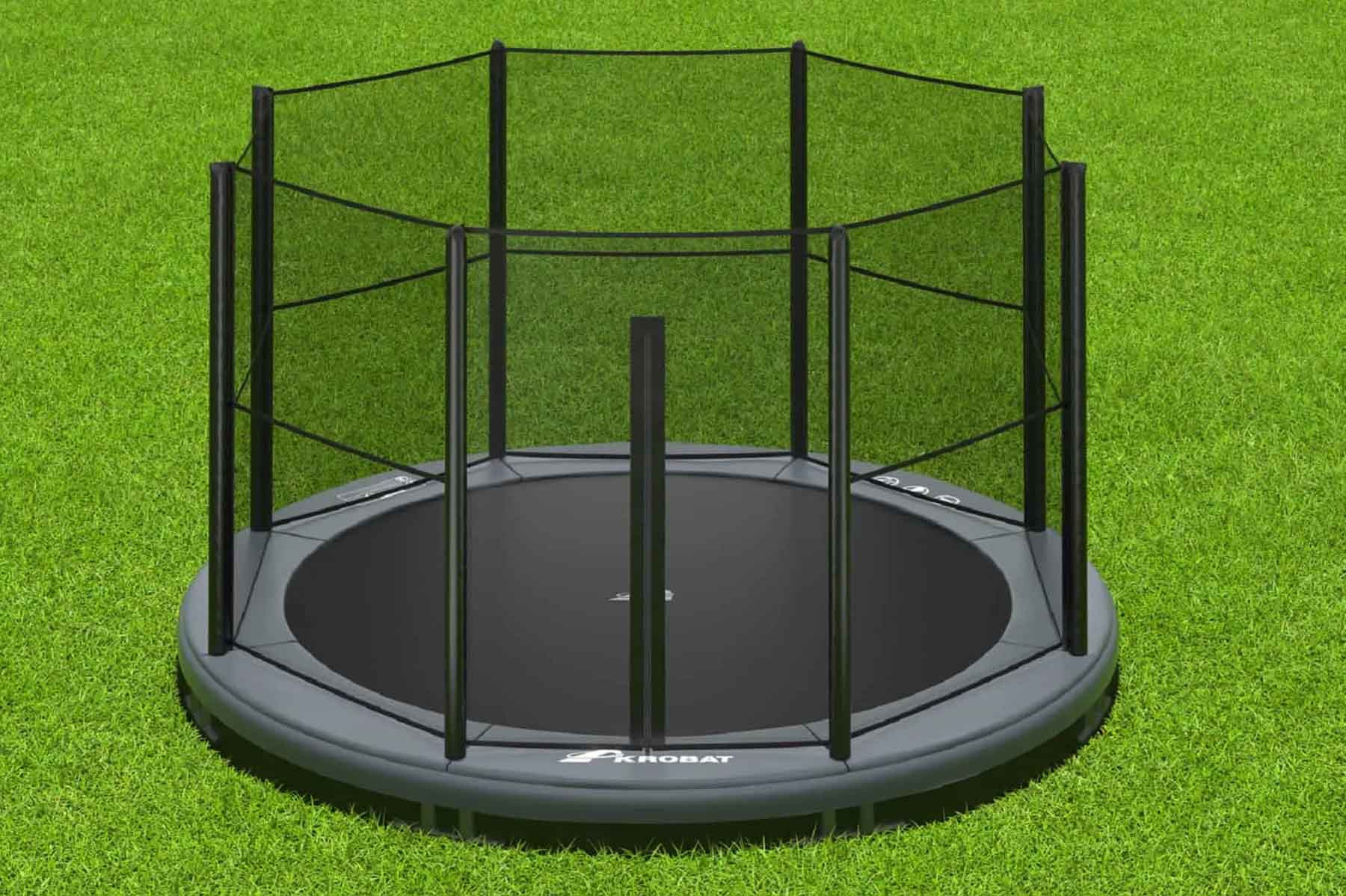 Akrobat Trampoline Orbit Inground - 430 cm - Rond - Grijs - met Veiligheidsnet