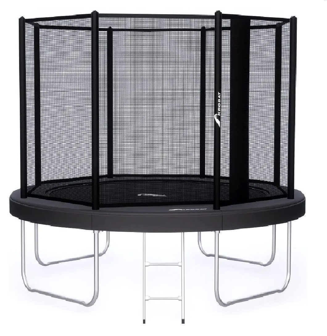 Akrobat Orbit Above The Ground Trampoline met Veiligheidsnet - 305 cm - Antraciet