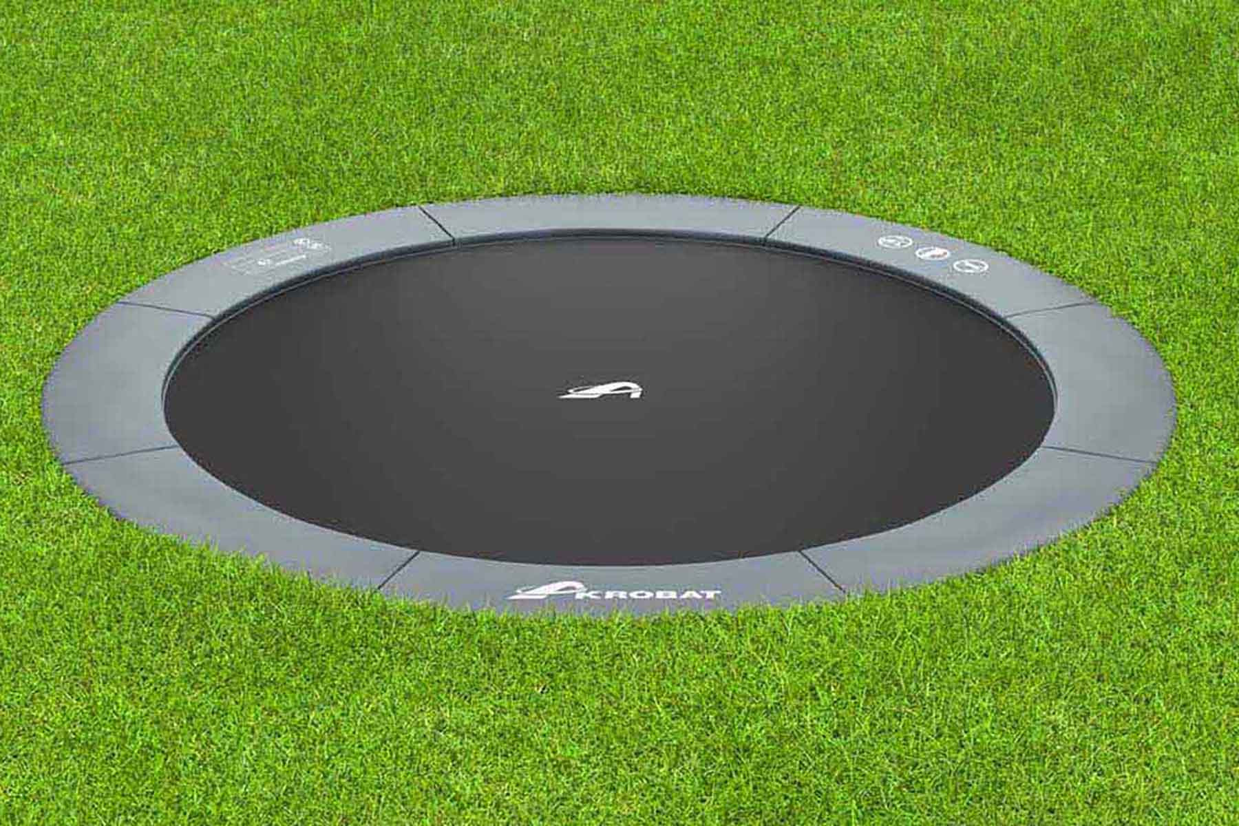 Akrobat Trampoline Orbit - Flat to the Ground - 305 cm - Antraciet