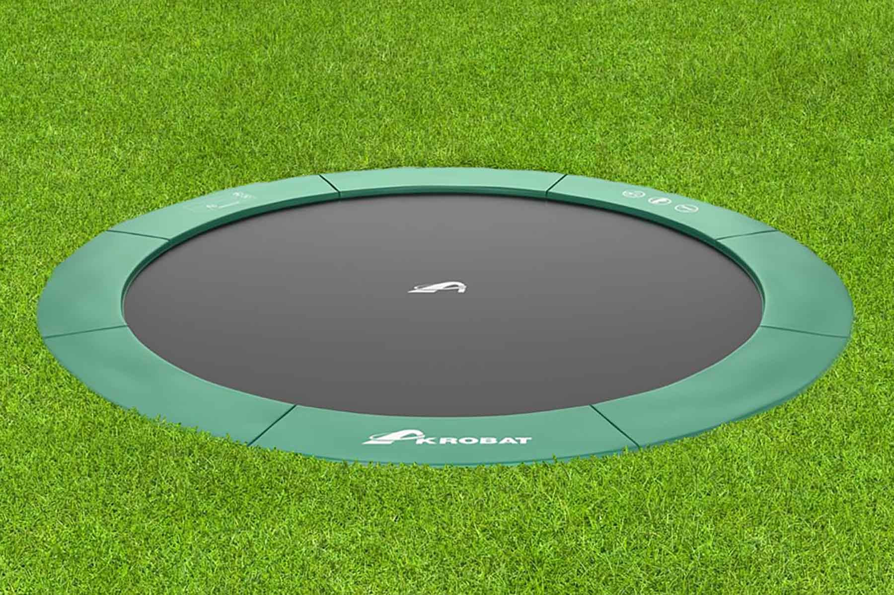 Akrobat Trampoline Orbit - Flat to the Ground - 365 cm - Groen