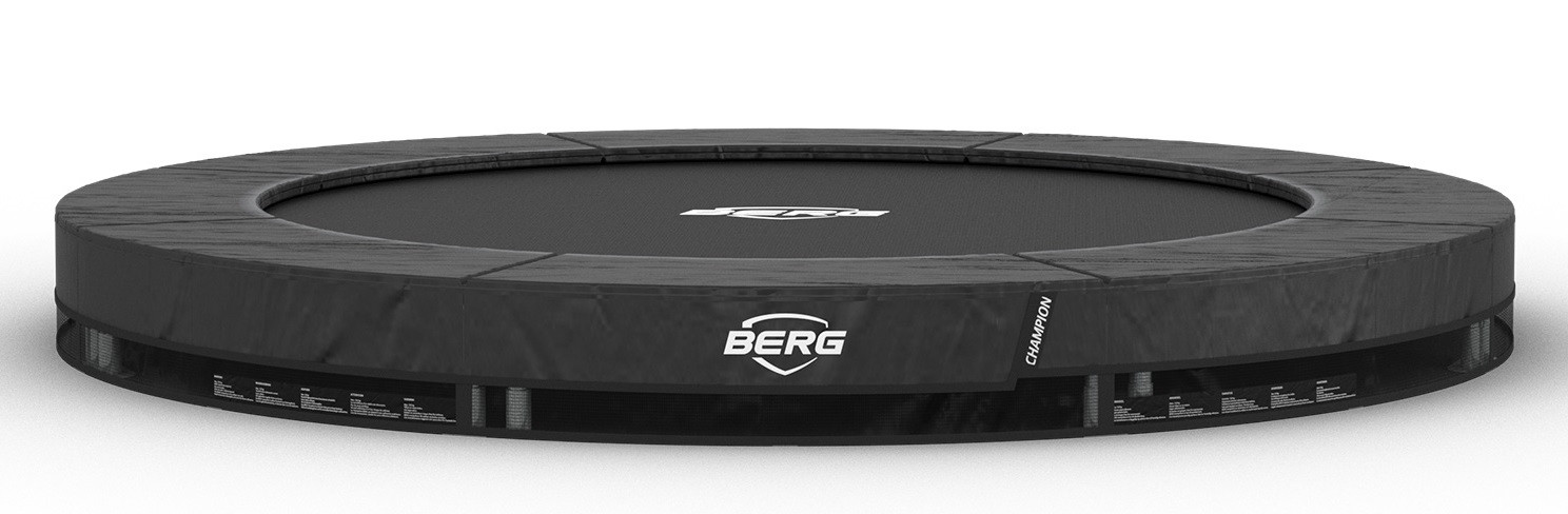 BERG Trampoline Champion - InGround - 270 cm - Antraciet Grijs - met Airflow Springmat - Twinspring