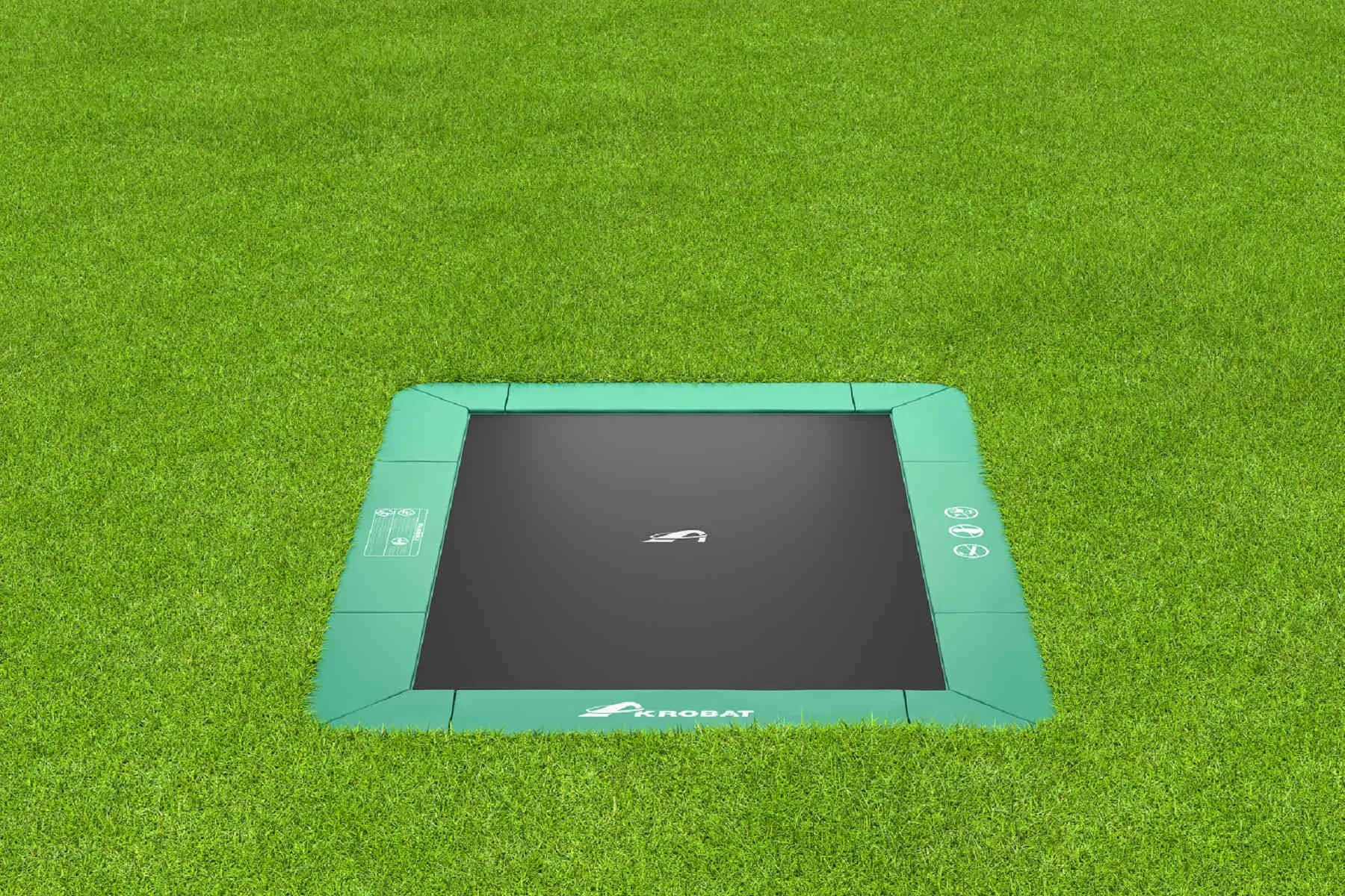 Akrobat Trampoline Orbit - Flat to the Ground - 380 x 250 cm - Groen 