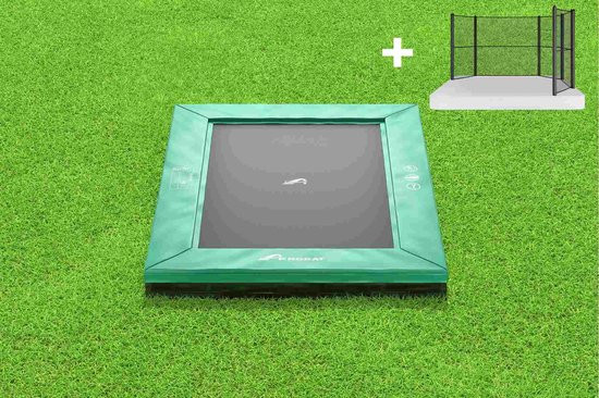 Akrobat Trampoline Orbit met Half Veiligheidsnet - Inground - 335 x 244 cm - Groen