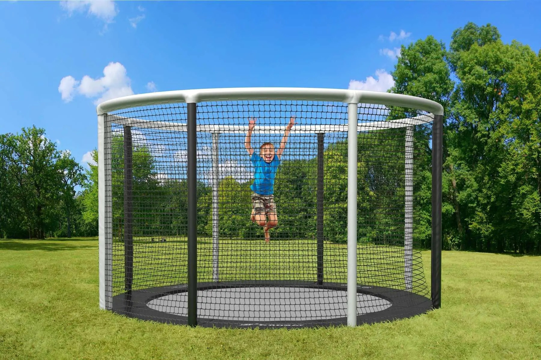 Akrobat Trampoline Gallus - Flat To The Ground - met Veiligheidsnet - 305 cm - Grijs