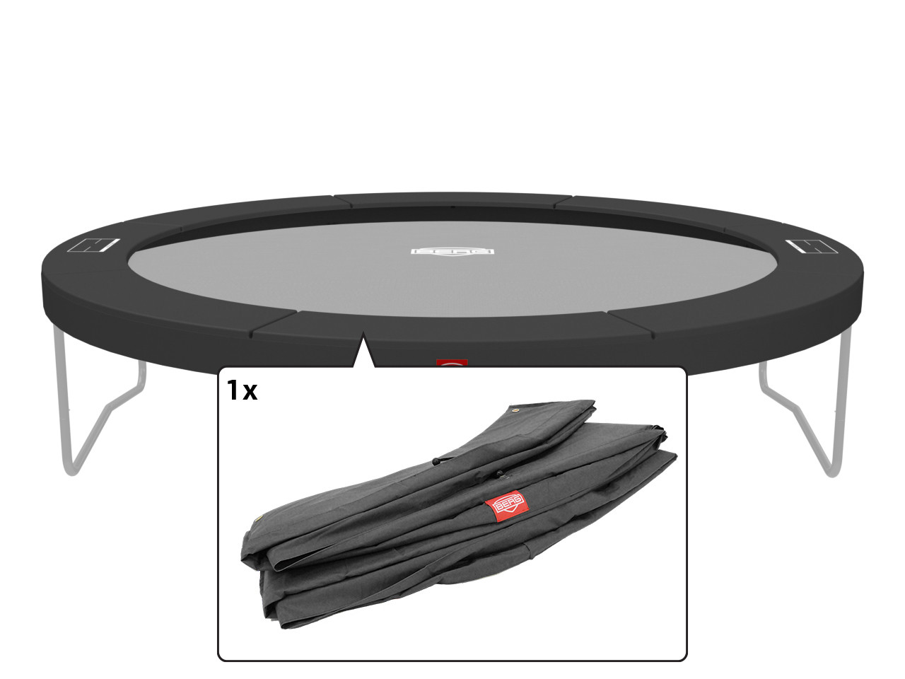 BERG Trampoline Beschermrand Champion - Regular - 330 cm - Grijs