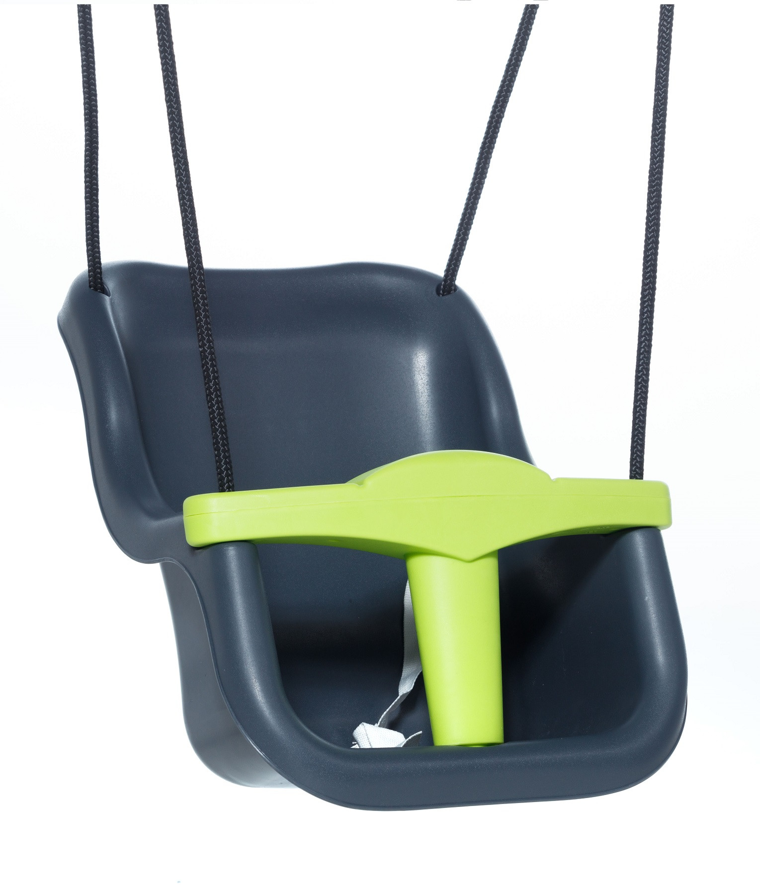 DICE Kunststof Babyzitje met Limoengroene T-bar - Antraciet