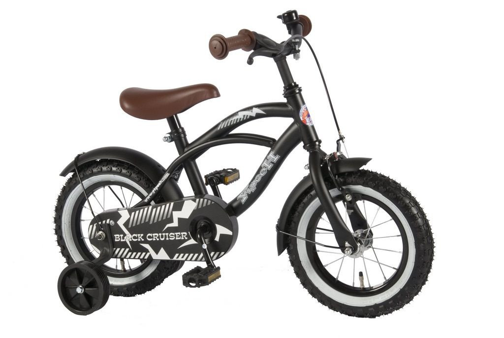 Volare Black Cruiser - 12 inch - Zwart - Kinderfiets