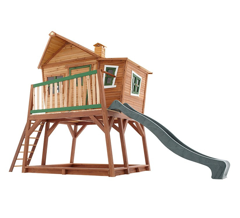 Speelhuis Axi Max hout - Houten speelhuisje met glijbaan