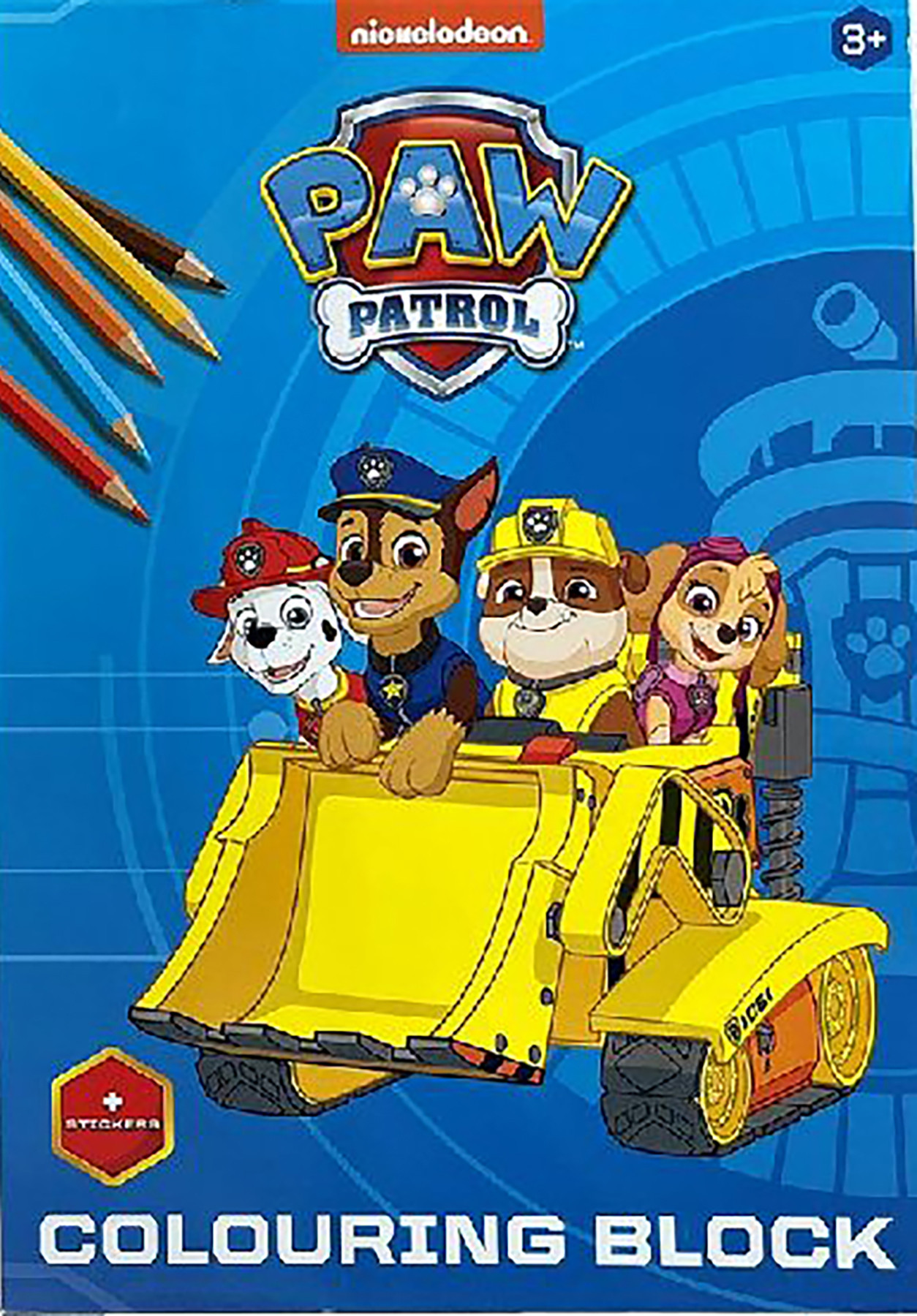 Paw Patrol A4 Kleurboek met Stickers - Blauw
