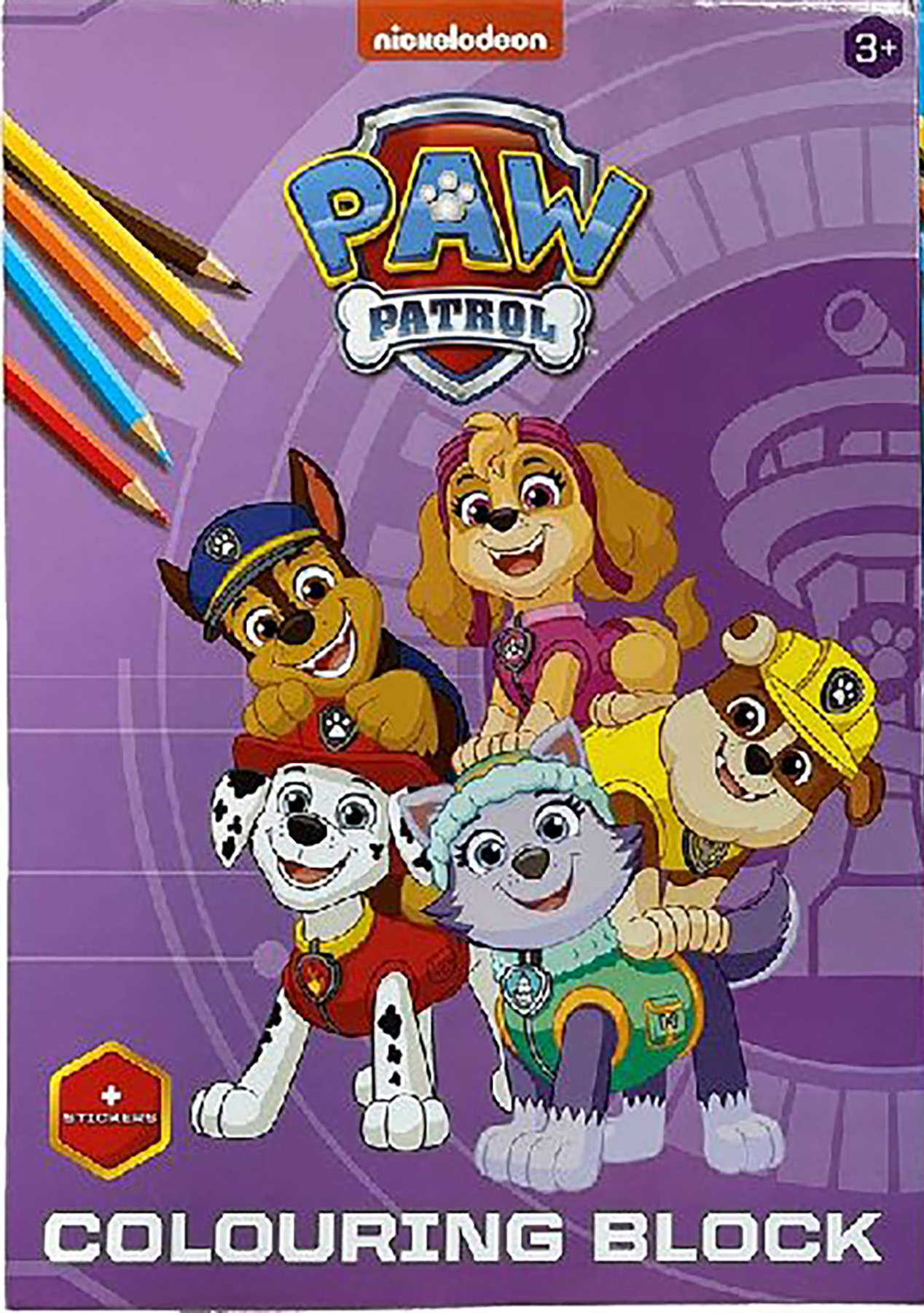 Paw Patrol A4 Kleurboek met Stickers - Paars