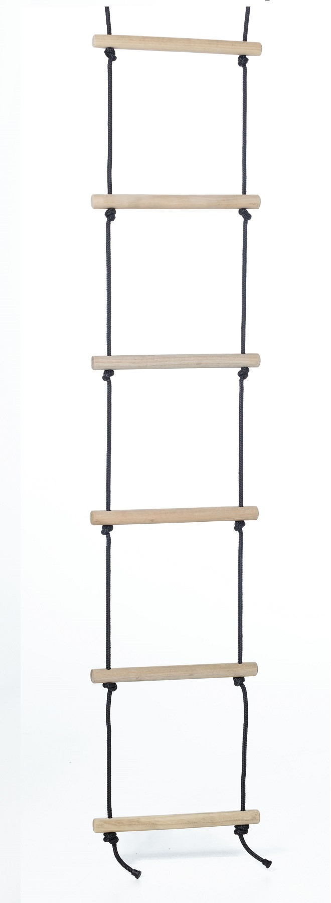 Touwladder - 6 Sporten - Zwart Gevlochten Touw 